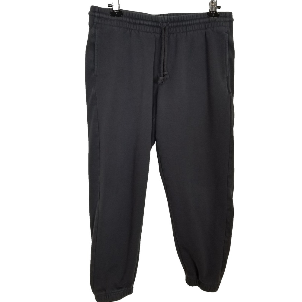 TNA Aritzia Women Sweat Pants Sz L Black Cozy AF Fleece Pull On Joggers